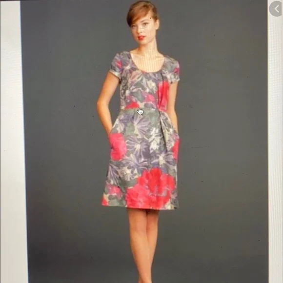 NWT!! Banana Republic MadMen Begonias Print Dress - Picture 3 of 9